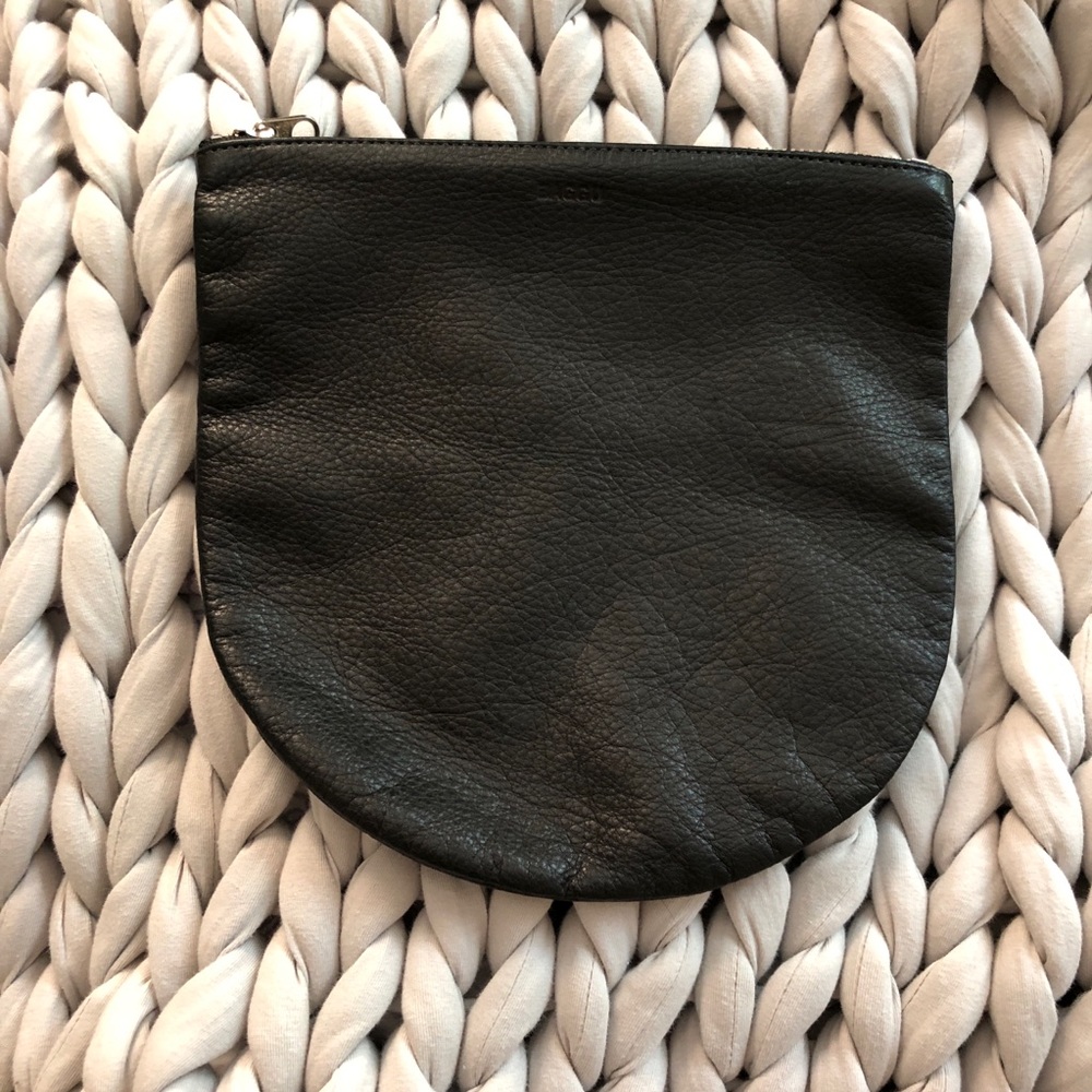 Black Baggu Leather U-Pouch
